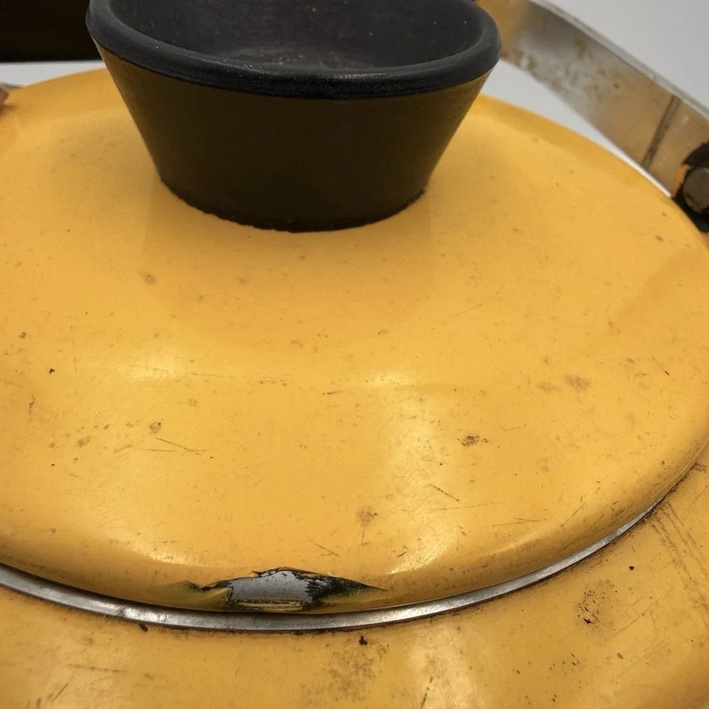 Vintage Catherine Holm Norway Yellow Viking Pattern Tea Kettle/Pot - READ